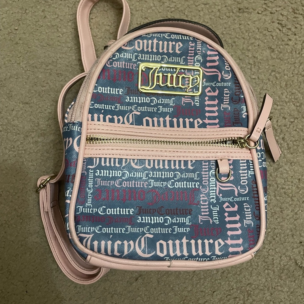 Juicy Couture Pink &  Denim Printed Mini Backpack